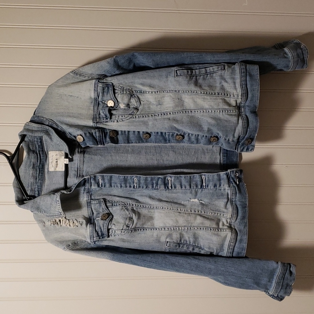 Torrid distressed jean jacket
